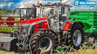 LS22 XXL Farm #4: Die erste ERNTE im CLAAS TRION: Hirse, Helfer und SILOBAU! | FARMING SIMULATOR 22