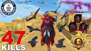 47KILLS!!😍 in 1 MATCHES HARDEST GAMEPLAY EVER with BLOOD-RAVEN x-SUIT 🔥 I SOLO VS SQUAD PUBG Mobile