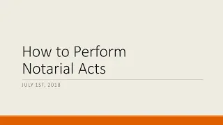 How to perform notarial acts