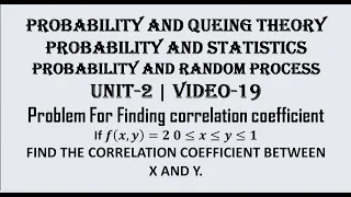 CORRELATION COEFFICIENT PROBLEM-2 | PQT, PRP, P&S UNIT-2 | VIDEO-19