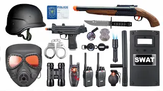 Special Police Weapons Toy set Unboxing-M416 guns, S686 Shotgun, Gas mask, Glock pistol, Dagger