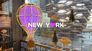 [4K]🇺🇸NYC Christmas: Hudson Yards, Macy's & Bergdorf Goodman Holiday Windows/Lunch at Milos Nov.2023