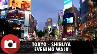 Evening walk in Shibuya, Tokyo. Summer 2018. 4K