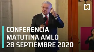 Conferencia matutina AMLO/ 28 de septiembre 2020