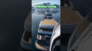 Helicopter Landing on Luxury Yacht #shorts #yacht #luxury #helecopter