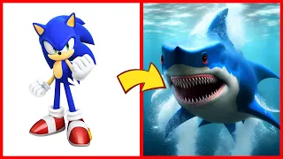 SONIC the Hedgehog ALL CHARACTERS as SHARK 2023