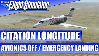 Cessna Citation Longitude Emergency Landing / Avionics Off ★ Microsoft Flight Simulator 2020