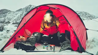 Winter Camping in Cold Tent with No Fire. Solo Backpacking the North in fresh Snow. (Extended)