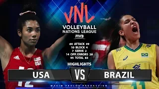 USA vs Brazil | Highlights | Final Round Pool B | Women's VNL 2019