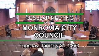 Monrovia City Council | January 21, 2020 | Regular Meeting