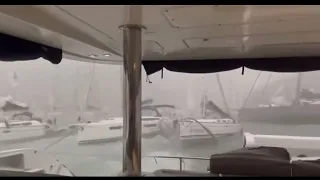VIOLENT STORM AT CORSICA  IN MOORNINGS ON BOARD