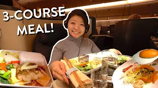 China Airlines BUSINESS CLASS FOOD Review ✈️ Taipei to JFK New York