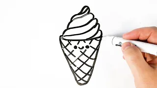 How to Draw a Cute Ice Cream Easy