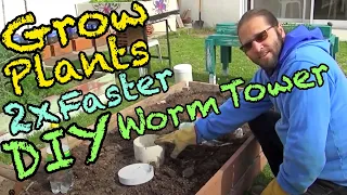 Make your vegetables and plants grow two times faster. DIY worm tower. Vermicompost