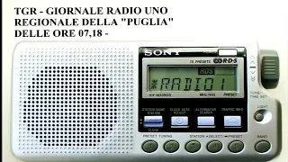 BARI, 24 GIUGNO 2020 - TGR - GIORNALE RADIO UNO REGIONALE DELLA "PUGLIA" DELLE ORE 07,18 -