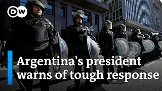 Argentina: first major protests against Argentina's new president Javier Milei  DW News