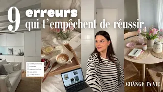 LES 9 ERREURS QUI T'EMPÊCHENT DE RÉUSSIR 🌷(développement personnel, routine productive & motivation)