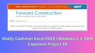 Modules 1-3: SAM Capstone Project 1b | Shelly Cashman Excel 2019 #modules1-3 #samcapstoneproject1b