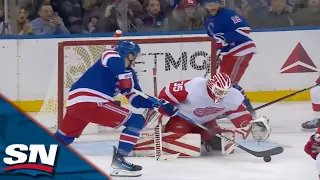 Jimmy Vesey Shows Off Hand-Eye Batting in Puck Out of Mid-Air to Give Rangers Late Lead