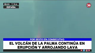 El volcán de la Palma continúa en Erupción y arrojando lava