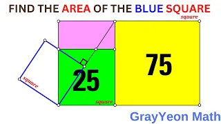 Find the area of the blue square Important Geometry skills explained #mathpuzzles #geometryskills