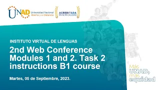 2nd Web Conference - Modules 1 and 2. Task 2 instructions B1 course. 05/09/2023.