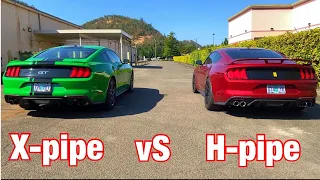 Mustang gt x pipe vs H pipe