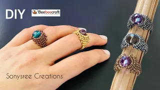 How to make Beaded Ring || Beebeecraft Tutorial