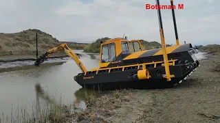 Углубление канала, Botsman M, земснаряд, плавающий экскаватор, очистить водоем, dredger, добыча, ил