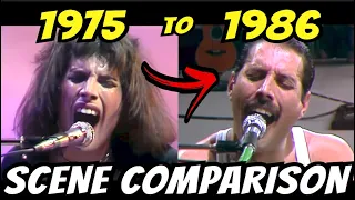 Bohemian Rhapsody | SIDE-BY-SIDE Comparison From 1975 – 1986 | Freddie Mercury | QUEEN