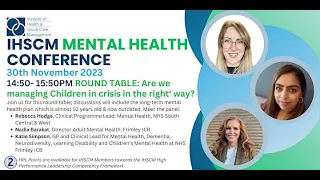 Are we managing children in crisis the 'right' way? | IHSCM Mental Health Conference 2023