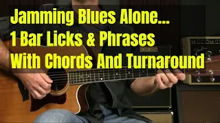 Acoustic Blues Guitar Lesson - 1 Bar Licks And Phrases With Chords For Beginners Or Intermediates