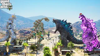 Shin Godzilla and Godzilla VS Mecha Godzilla and Skeleton Godzilla - GTA V Mods