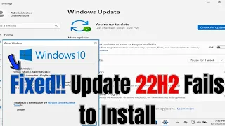 How to fix Update 22H2 Fails to Install on windows 10 | Windows 10 Update 20H2 Fails to Install fix