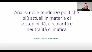 Politiche comunitarie e nazionali in materia di sostenibilità, circolarità e neutralità climatica