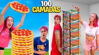 QUEM FIZER A MELHOR 100 CAMADAS, VENCE *desafio de dupla