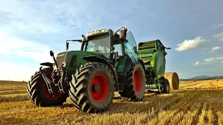 Żniwa 2016 Prasowanie Słomy Fendt 716 Vario + McHale V660, Renault 145.14 + Lely Welge RP445,