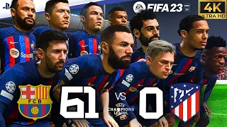 FIFA 23 - What if Ronaldo Messi Neymar and Mbappe Play Together FC BARCELONA vs Atlético de Madrid