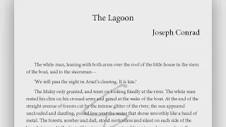 The Lagoon by Joseph Conrad