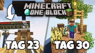 Ich habe 30 TAGE MINECRAFT ONE BLOCK gespielt und DAS ist passiert!