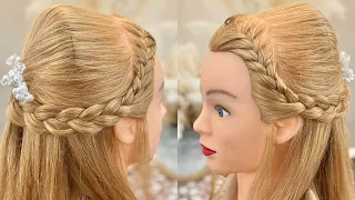 Front French Braid Hairdo | Hairstyle for Girls Simple Easy | Open Hairstyle | Eid Special Hairstyle