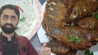 FISH PEPPER FRY Recipe | Giant Trevally Fish Cutting &Cooking Easy and coating and full Ferrari chef