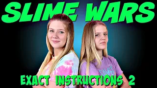 SLIME WARS EXACT INSTRUCTION SLIME CHALLENGE || Taylor and Vanessa