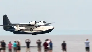 Grumman Albatros takes off from Lake Winnebago at AirVenture '23.