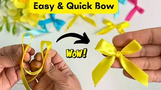 Very Easy Step By Step Bow Making | DIY Ribbon Bow | Ribbon Hair Bow Tutorial | How To Make Bow