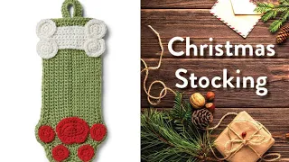 Crochet Dog Paw Stocking | EASY | The Crochet Crowd