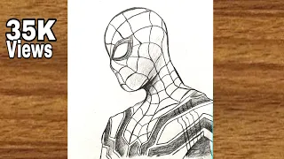 Easy Pencil sketch of Iron Spider || Iron SpiderMan drawing step by step