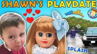 SHAWN'S 1st PLAYDATE ❤ UNLUCKY WATER SPLASHING CAR Joke! FUNnel V Skits w American Girl