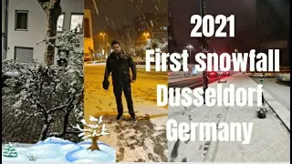 Snowfall in Dusseldorf Germany || 2021 Snowfall || Night walk || Sheetal's Passion..