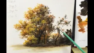 How To Paint An Autumn Tree with Fan Brush